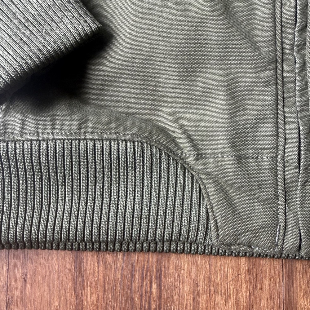 Carhartt Womens Medium Crawford Rugged Flex Canvas Bomber Jacket Green Winery - Picture 4 of 14